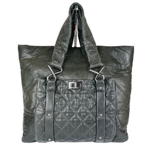 CHANEL Gray Lambskin Leather 8 Knots Tote Bag Large